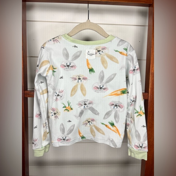 Burt's Bees, 5T, Bunny and Carrot Kids Pajama Set - White, Blue and Green - Picture 3 of 10